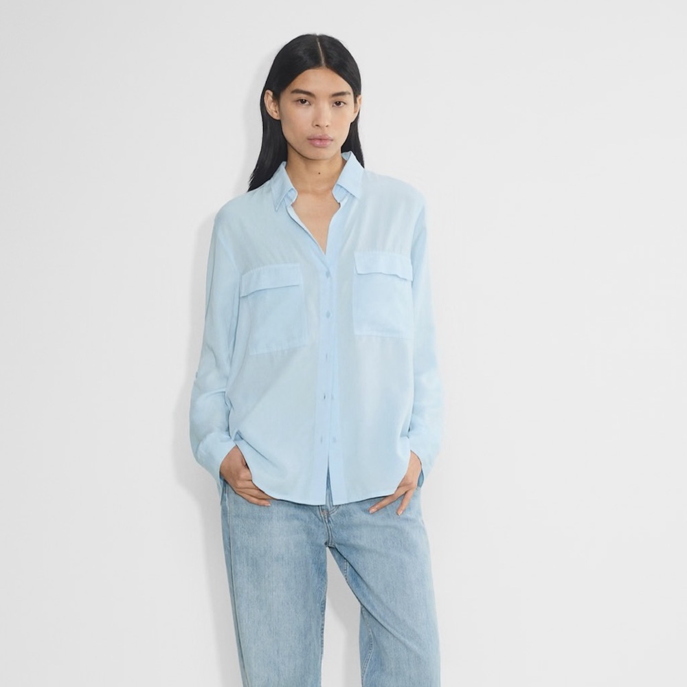 Aritzia Babaton Utility Shirt in Light Blue Denim